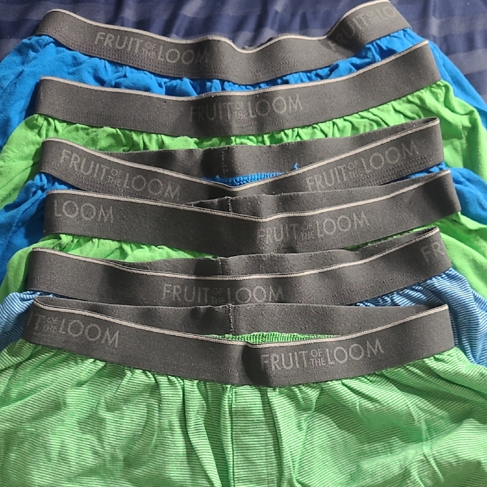 Fruit of the Loom Vibrant Boys Boxer Briefs Set of Six Large